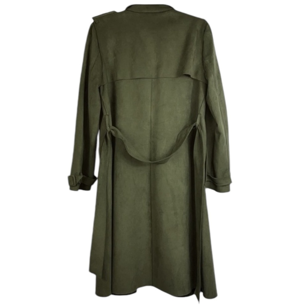 Philosophy faux leather trench belt wrap  Sz M olive green - Picture 3 of 13